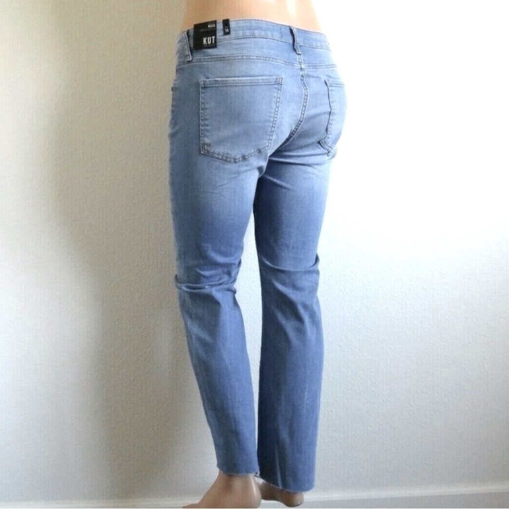 KUT from the KLOTH Jeans Women DISTRESSED REESE Ankle Straight Plus Size 16 NWT - Picture 3 of 6